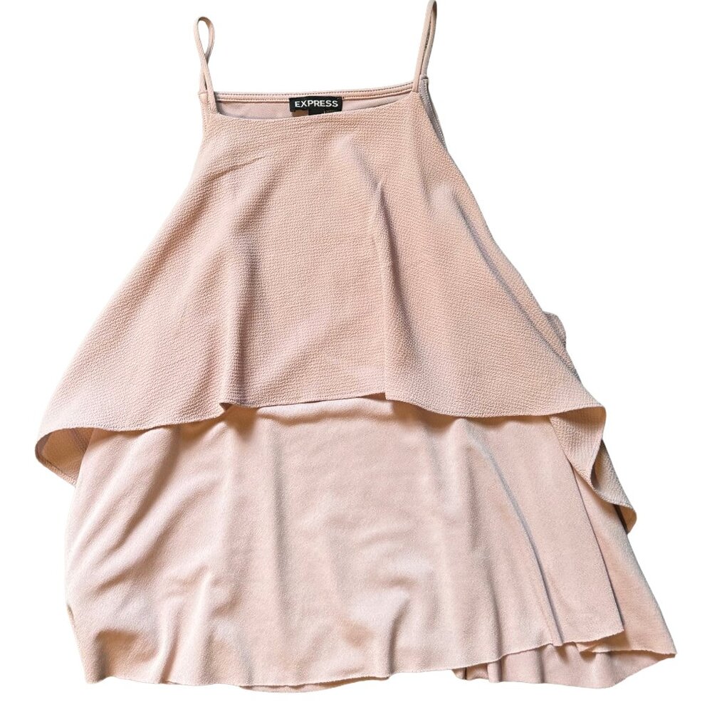 Express Cropped Blush Pink High Neck Blouse - Small